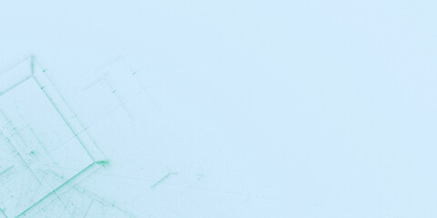 Geometrische blaue 3D-Blöcke in dynamischer Symbiose – technische Visualisierung digitaler Systeme, Architektur, Konstruktion, KI, Netzwerk,  Informationsstruktur, Technologie, Wissenschaft