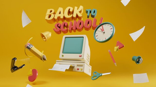 Back To School 3D Animated Looped Background