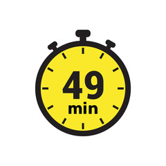 49 min clock icon vector number design illustration