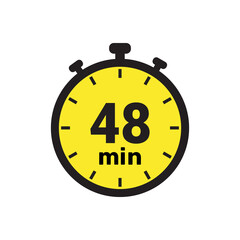 48 min clock icon vector number design illustration