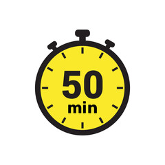 50 min clock icon vector number design illustration