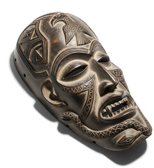 wooden sigma mask isolated on white background