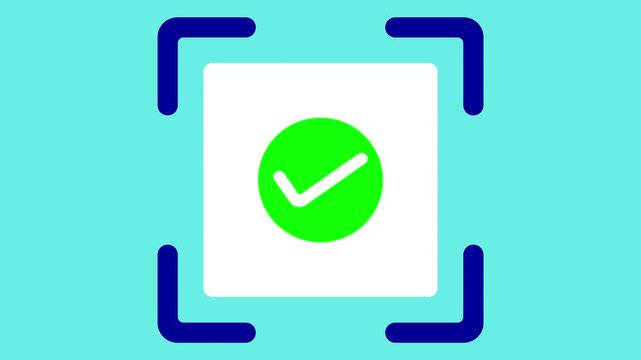 QR scan frame animation, frame for barcode placement.