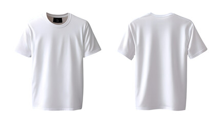 White concert T-shirt with tour dates on back, folded to show both front and back designs, isolated on transparent background