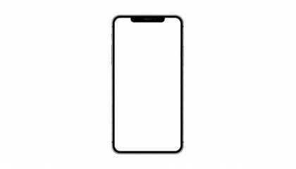 Modern smartphone display with blank white screen