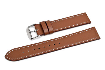 Leather watch strap