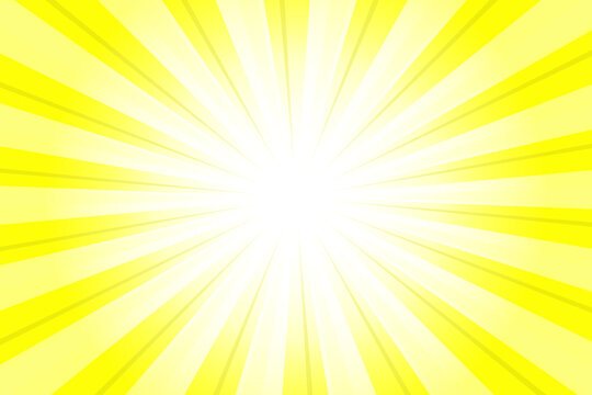 Xanthic Yellow Abstract Sunlight Background. Yellow Glow Effect Sunburst Background for Presentation, Banner, Poster, Flyer, Sales. Pop Art Template for Summer and Spring. Rays Theme.