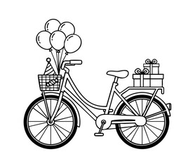 Bicycle Line Art Vector Decoration Element