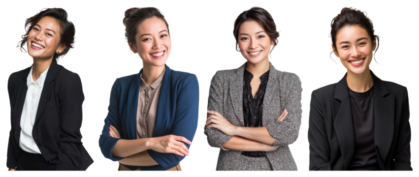 PNG Professional women in business attire, element set on transparent background