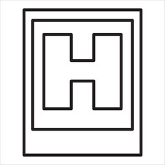 Obraz premium Hospital sign icon outline vector