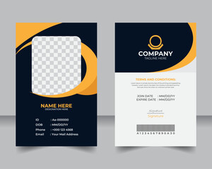 Corporate Employee ID Card Template, Modern and Minimalist Layout, Clean and Editable Design, Professional Staff Badge, Fully Customizable Business Card
