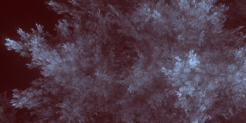 blaue Mikroskopische filigrane organische Fraktalstruktur – faszinierendes Gewächs in wissenschaftlicher Forschung, Natur, Biologie, Wissenschaft, Forschung