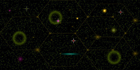 Sky Starry Universe Background, green Sky Galaxy Space,Cloud with Nebula,Stars in Winter Night,Nature Stardust field in deep universe, Milky way galaxy,Banner for Christmas ,New Year Background