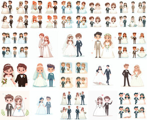 A couple in wedding dresses