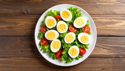 Boiled Eggs with Fresh Salad