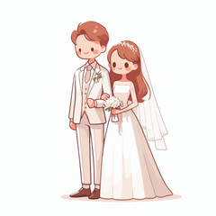 A couple in wedding dresses