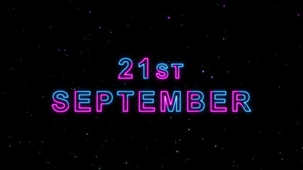 Video of 21st September Text Neon Glow Animation Motion Graphics