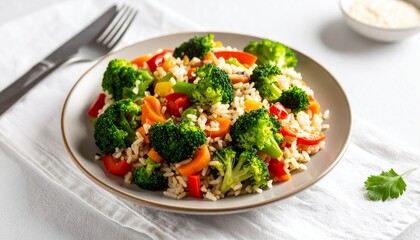 Brown Rice Stir-Fry with Mixed Vegetables