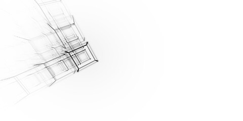 Geometrische Datenstruktur – abstrakte Technologie-Vernetzung in modernem Design, perfekt für KI, Big Data, Blockchain, Digitalisierung, Analyse, Wissenschaft, visuelle Kommunikation, Technologie