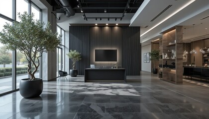 modern living room with fireplace