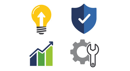 Business graph icon with arrow in vector illustration showing concept of innovation and ideas