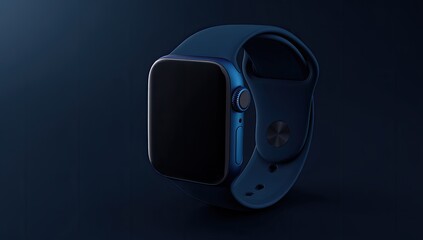 Dark blue smart watch, close-up