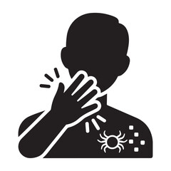 Vector icon of a person scratching itchy skin, representing allergies, insect bites, or skin irritation.