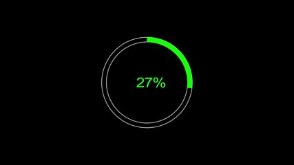 A dynamic circle loading animation, and on a black background is loading from 1 to 27 .