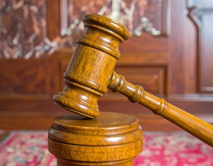 Close-up of a wooden gavel