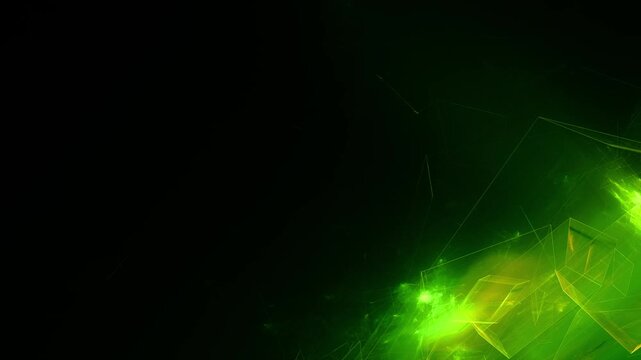 Geometrische Datenstruktur &ndash; gr&uuml;ne abstrakte Technologie-Vernetzung in modernem Design, Big Data, Blockchain, Digitalisierung, Analyse, KI, Wissenschaft, visuelle Kommunikation, Technologie
