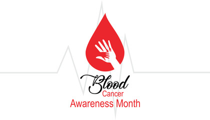 Obraz premium September is Blood Cancer Awareness Month. Vector template Design for banner, greeting card, poster, prints, social media post, flyer, T shirt with background.