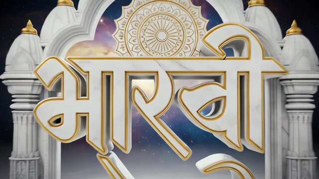 Elegant Marathi Logo Design A 3D Rendering of Cultural Heritage