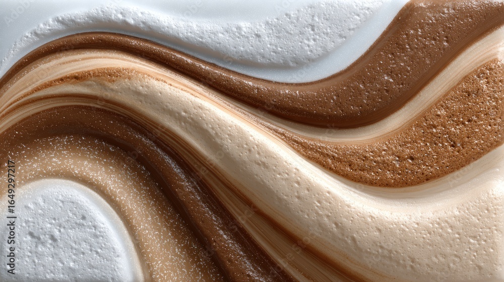 Aufkleber intricate textures create a mesmerizing swirl of brown and white marble patterns against a pure whit