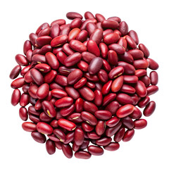 Fresh red beans isolated on plain white background for healthy organic legume food photography
