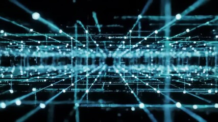 Abstract digital network design with glowing lines and points. - Powered by Adobe