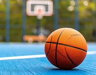 Basketball on court