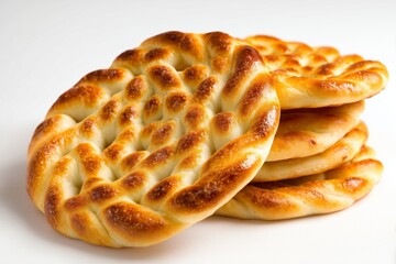 Kazakh traditional bread on white background