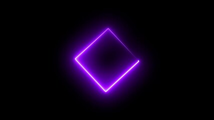 Neon circle to square shape switch loading animation on black background, glowing geometric transformation, modern progress indicator, abstract shape morphing loop, digital UI loading - Powered by Adobe