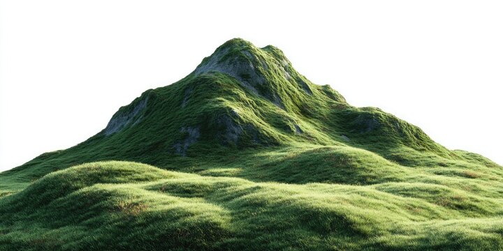 Lush green mountain peak