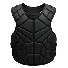 Athletic chest protector body armor with segmented padding design for contact sports and training activities isolated on white