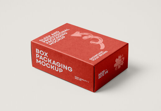 Rectangular Cardboard Box Packaging Mockup &ndash; Realistic Product Branding Template