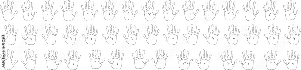 Poster handprint outline set on transparent background