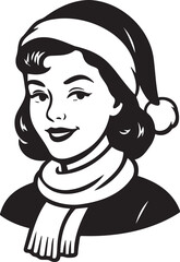 winter retro girl in a hat