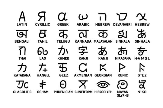 Diverse writing systems: modern and ancient alphabets overview