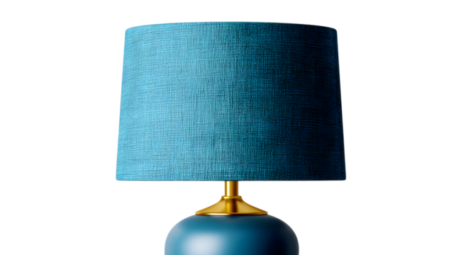 Elegant modern teal desk lamp with golden accents offers sophisticated ambient lighting for any workspace or home isolated on white background 