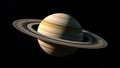 A detailed view of the planet Saturn with its prominent rings against a dark space background.