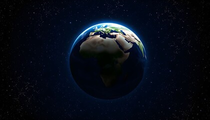 Obraz premium Earth globe in space, detailed continents, dark background.