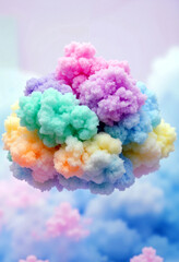 Fototapeta premium Colorful cloud pastel fluffy dreamy sky soft fantasy surreal vibrant cheerful