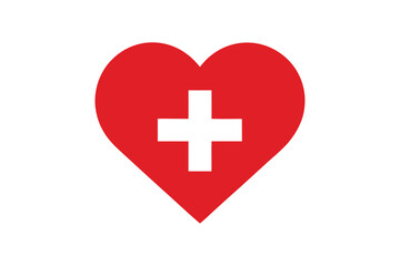 Obraz premium Love Switzerland Heart and Cross Symbol