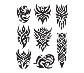 Set of tribal tattoo design elements